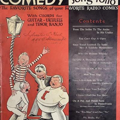 Comedy Song folio unsigned sheet music