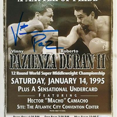 Boxer Vinny Paz signed photo. PSA