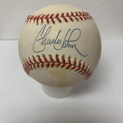 Charles Johnson signed baseball