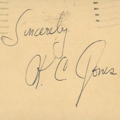 KC Jones original signature