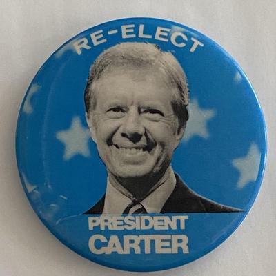 1980 Re-elect President Carter political pin 