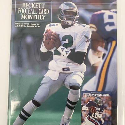 Randall Cunningham Beckett Football Card Monthly Magazine Feb 1991 #11