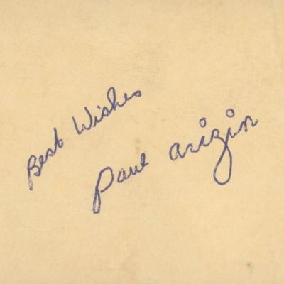 Paul Arizin original signature