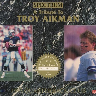 Spectrum 1993 Quarterback Club Troy Aikman Tribute Sheet