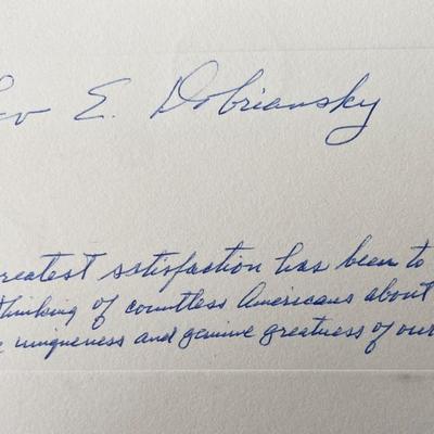 Lev E. Dobriansky signed note