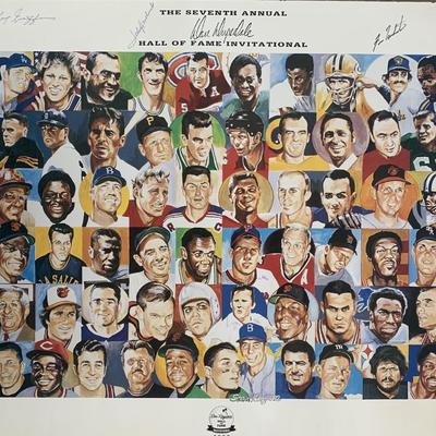 1993 Don Drysdale Hall Of Fame Invitational signed poster