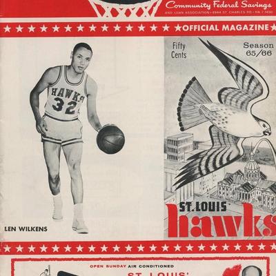 St. Louis Hawks Vintage Basketball Program with Len Wilkens signed note