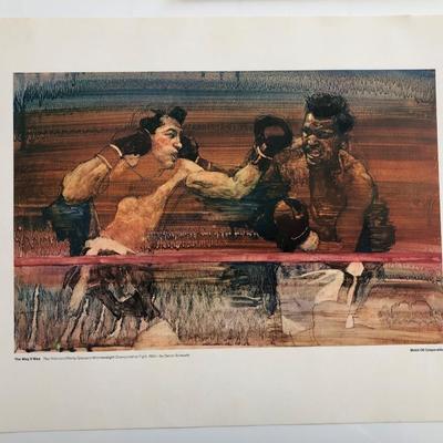 The Way It Was Art Series. Ray Robinson - Rocky Graziano Middleweight Championship Fight, 1952 Print by Daniel Schwartz