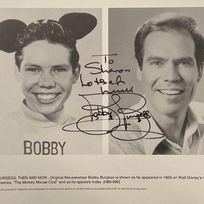 Mouseketeer Bobby Burgess signed photp