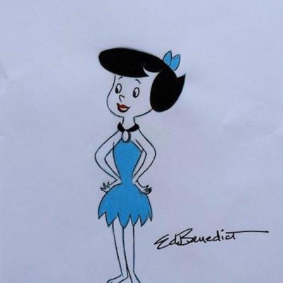 Hanna Barbera original signed Betty Rubble Sketch