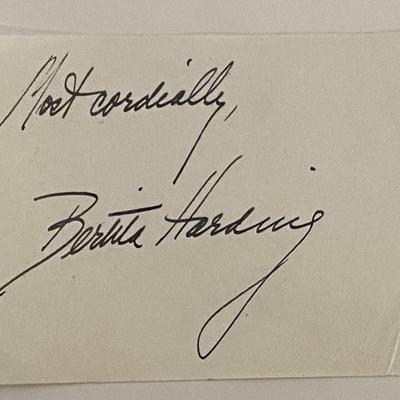 Author Bertita Harding original signature 