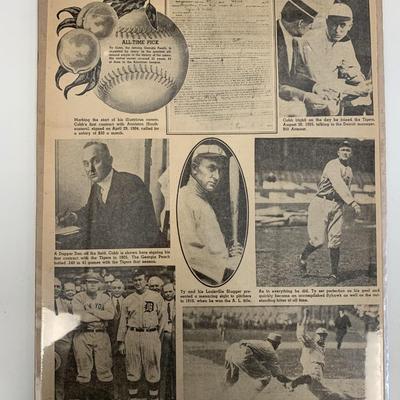 1958 Ty Cobb Newspaper Page 