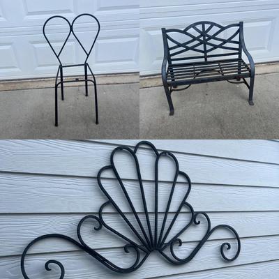Children’s Iron Bench, Chair & Wall Art (G-MG)