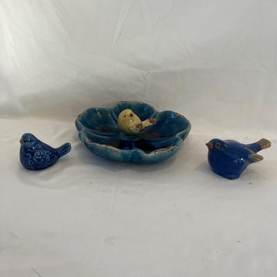 Bird Cage & Ceramic Bird Decor (G-MG)