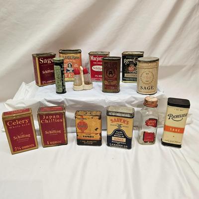 Vintage Spice Tins, Bottle & More (BS-RG)