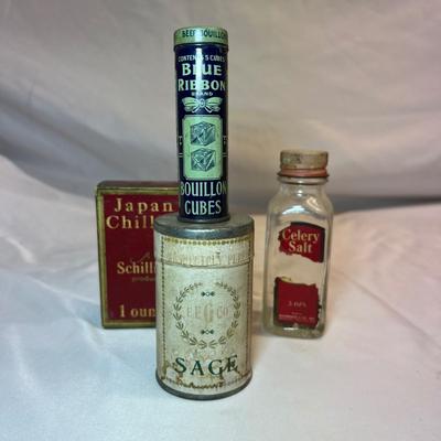 Vintage Spice Tins, Bottle & More (BS-RG)