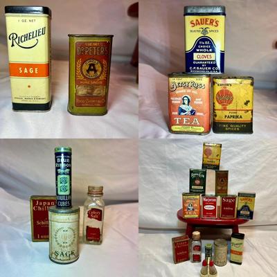 Vintage Spice Tins, Bottle & More (BS-RG)