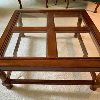 Square Glass Paned Coffee Table