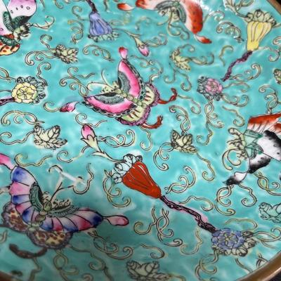 3 Cloisonne plates