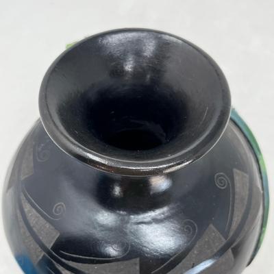 Mexican Black on black vase