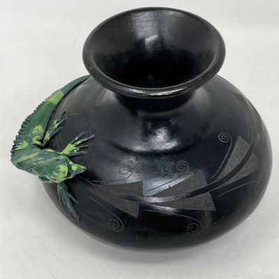 Mexican Black on black vase