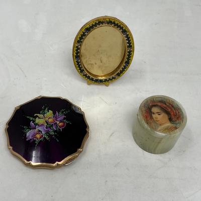 Millefiori frame, compact & trinket jar