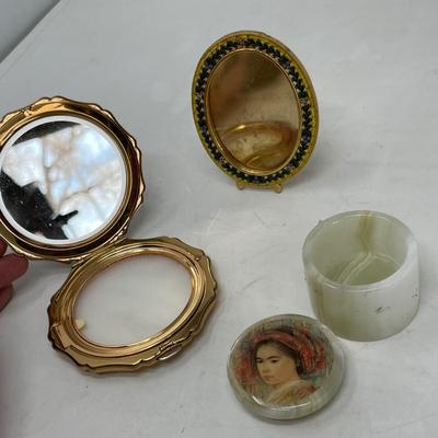 Millefiori frame, compact & trinket jar