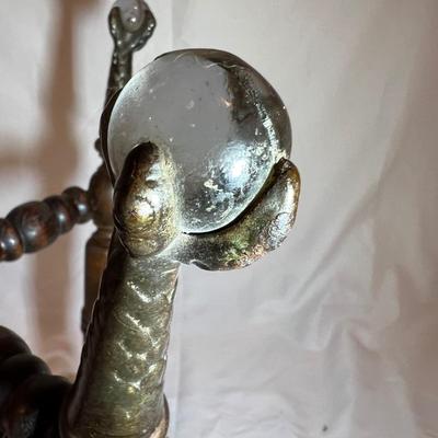 Antique Piano Stool W/Glass Ball Feet (BS-RG)