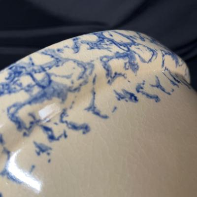 Blue Spongeware mixing bowl