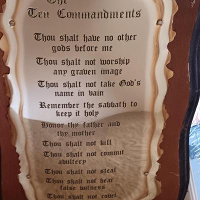 Framed art - Homeco country church - Joshua 24:15 - The Ten Commandments on metal