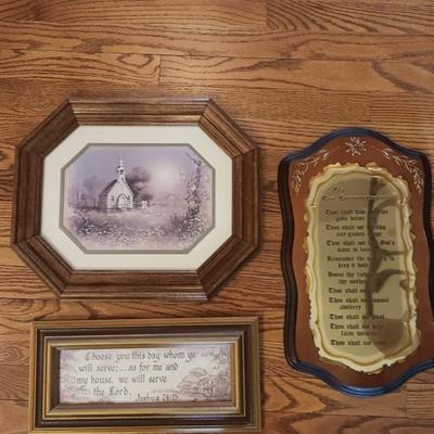 Framed art - Homeco country church - Joshua 24:15 - The Ten Commandments on metal