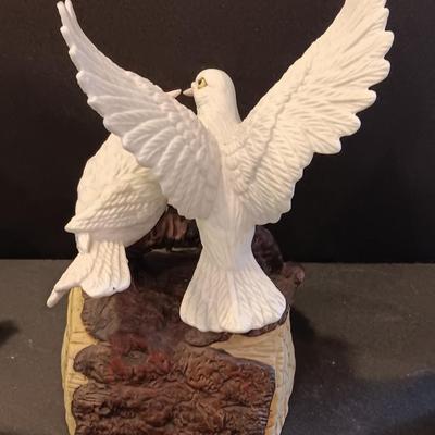 Porcelain Doves - music box dove figures
