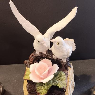 Porcelain Doves - music box dove figures