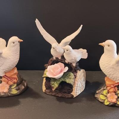 Porcelain Doves - music box dove figures