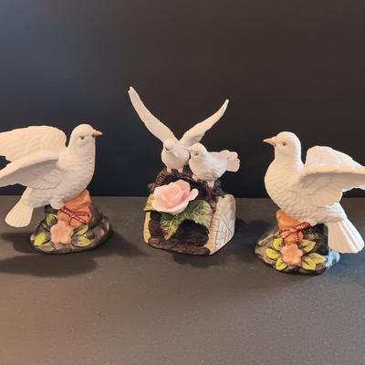 Porcelain Doves - music box dove figures