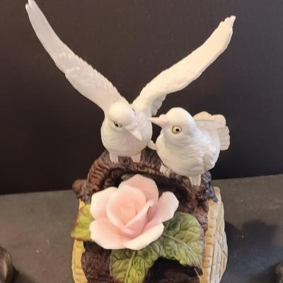 Porcelain Doves - music box dove figures