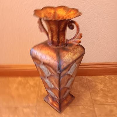20" tall Decorative tin / metal floor vase