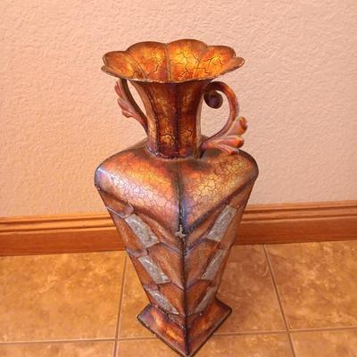 20" tall Decorative tin / metal floor vase