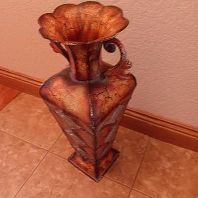 20" tall Decorative tin / metal floor vase