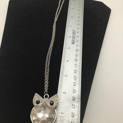 Owl Necklace rhinestone