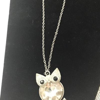 Owl Necklace rhinestone