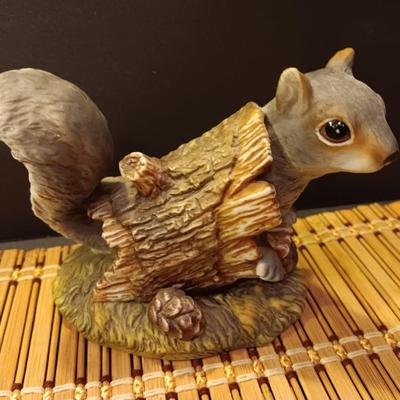 HomeCo Porcelain Squirrel - Fun bobble head like Goard made Armadillo with wicker table runner and more.