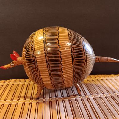 HomeCo Porcelain Squirrel - Fun bobble head like Goard made Armadillo with wicker table runner and more.