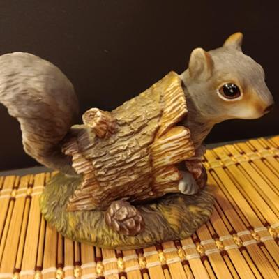 HomeCo Porcelain Squirrel - Fun bobble head like Goard made Armadillo with wicker table runner and more.