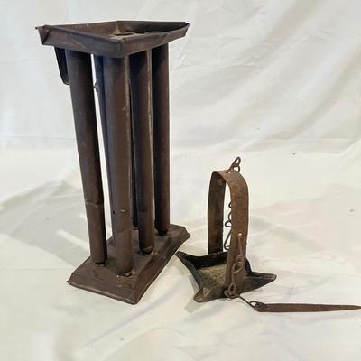 Tin Candle Mold, Betty Grease Lamp, Oil Lamps & More (BD-RG)