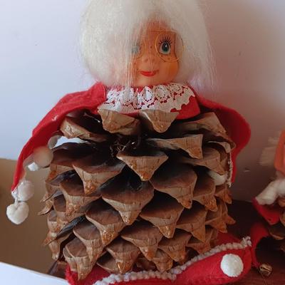 vintage rubber faced pinecone Christmas