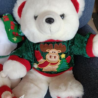 Collectible Christmas plush animals - Annual bears - husky dog - vintage Snuggles the seal and more