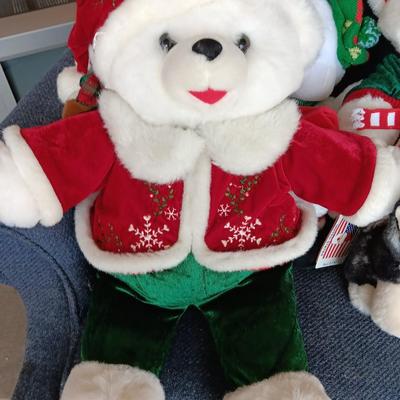 Collectible Christmas plush animals - Annual bears - husky dog - vintage Snuggles the seal and more