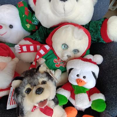 Collectible Christmas plush animals - Annual bears - husky dog - vintage Snuggles the seal and more