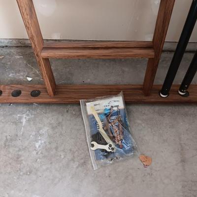 Wooden Pool que rack - holder - Billard organizing wall mount shelf with two pool Ques.